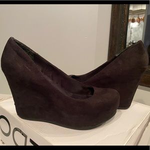 Black Suede Wedges